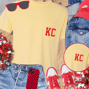 KC Football Yellow Pocket Tee - Wholesale - The Red Rival