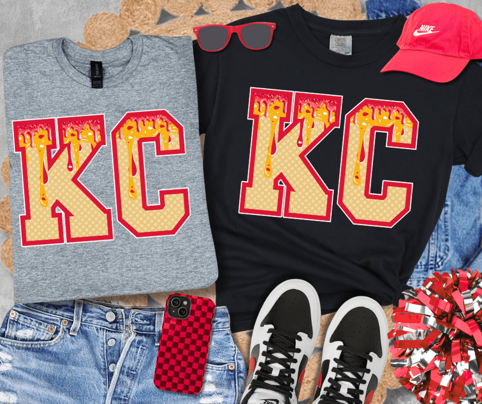 KC Ice Cream Cone Drip Letters (Pick Your Tee Color) - Tees - The Red Rival