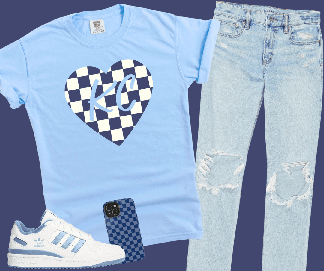 KC Men's Soccer Checkered Heart (Choose your Style) - Tees - The Red Rival