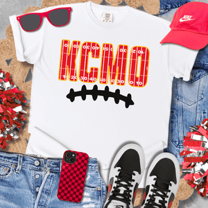 KCMO Football Field Letters Black Laces - Tees - The Red Rival