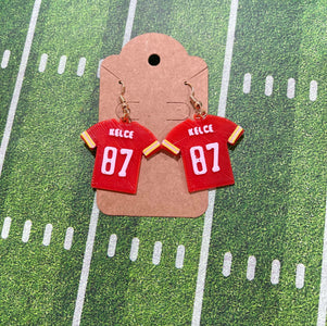 Kelce Jersey 3D Printed Earrings (FINAL SALE) - Apparel & Accessories - The Red Rival