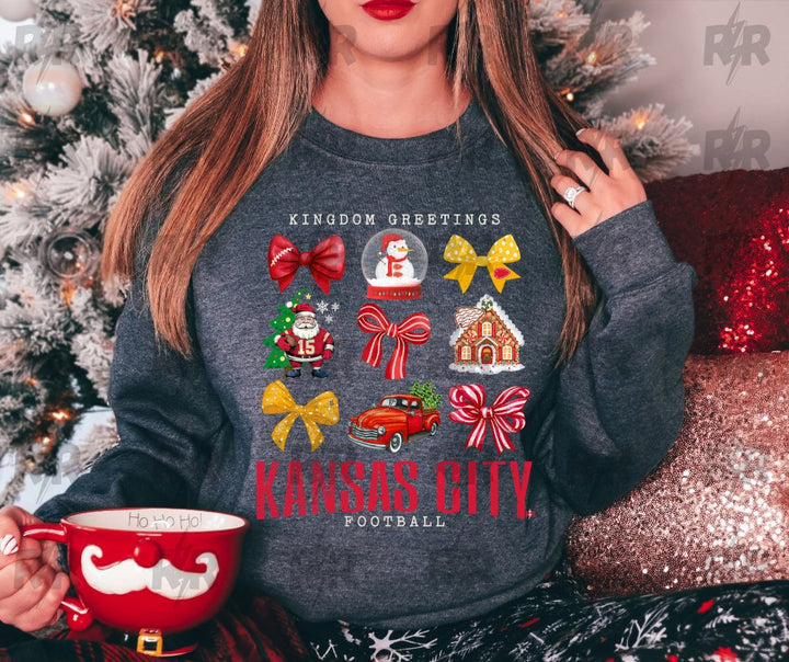 Kingdom Greetings Kansas City Football Grey Sweatshirt - Tees & Sweatshirts - The Red Rival