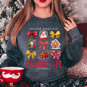 Kingdom Greetings Kansas City Football Grey Sweatshirt - Tees & Sweatshirts - The Red Rival