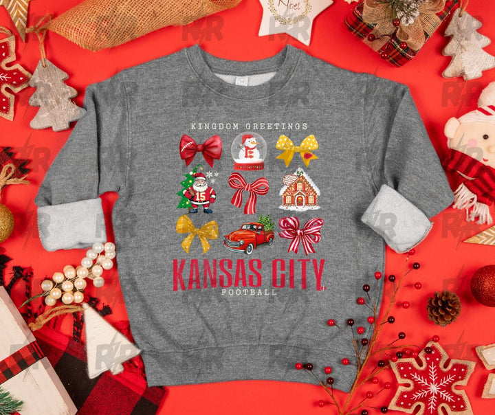 Kingdom Greetings Kansas City Football Grey Sweatshirt - Tees & Sweatshirts - The Red Rival