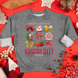 Kingdom Greetings Kansas City Football Grey Sweatshirt - Tees & Sweatshirts - The Red Rival