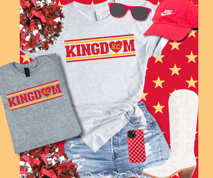 Kingdom with Distressed KC heart (Pick Your Tee Color) - Tees - The Red Rival