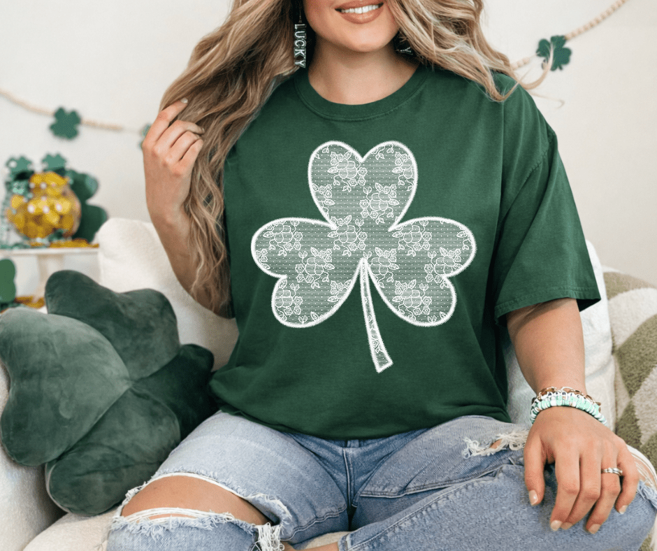Lace Clover Green Tee or Sweatshirt - Tees - The Red Rival