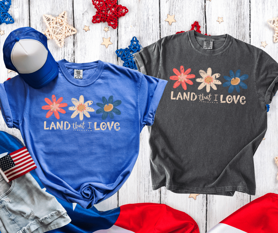 Land That I Love Flowers (Pick Your Tee Color) - Graphic Tee - The Red Rival