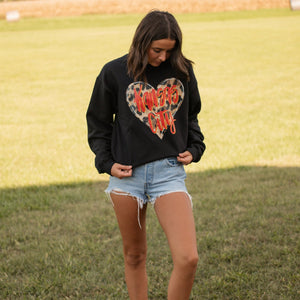 Leaoprd Heart w/ Red Kansas City Black Sweatshirt or Tee - Tees - The Red Rival