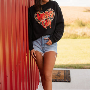 Leaoprd Heart w/ Red Kansas City Black Sweatshirt or Tee - Tees - The Red Rival