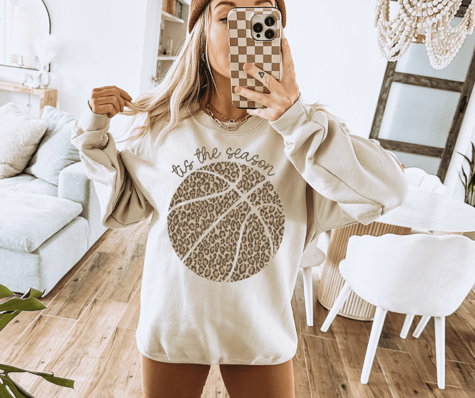 Leopard Basketball Tis' the Season Tee or Sweatshirt - Tees - The Red Rival
