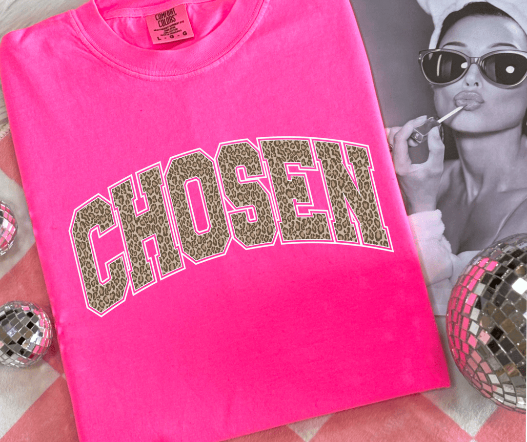 Leopard Chosen Neon Pink Tee - Tees - The Red Rival