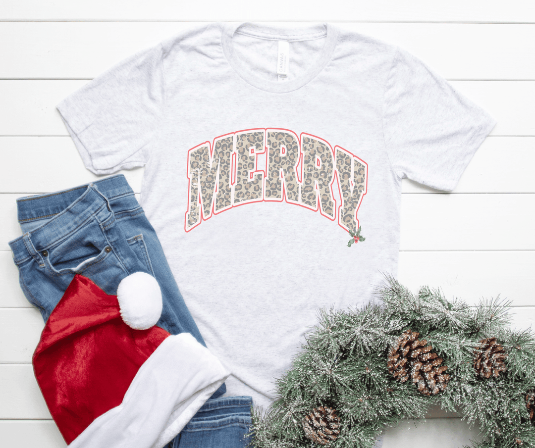 Leopard Merry Ash Graphic Tee - Wholesale - The Red Rival
