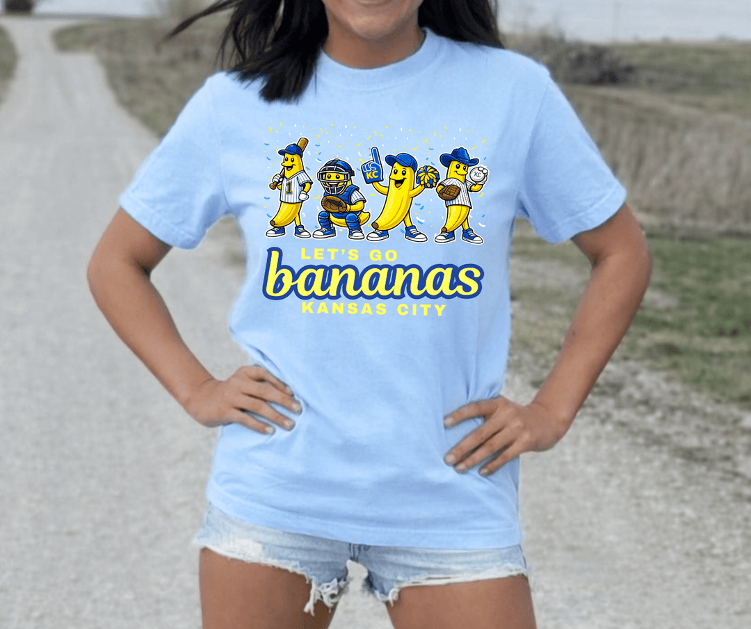 Let's Go Bananas Kansas City - 4 Banana Players - Light Blue Graphic Tee - Graphic Tee - The Red Rival