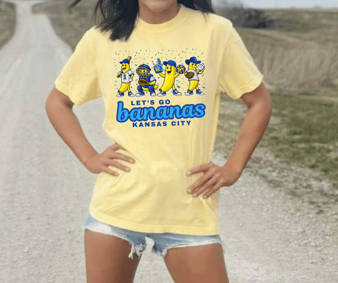 Let's Go Bananas Kansas City - 4 Banana Players - Light Yellow Graphic Tee - Graphic Tee - The Red Rival