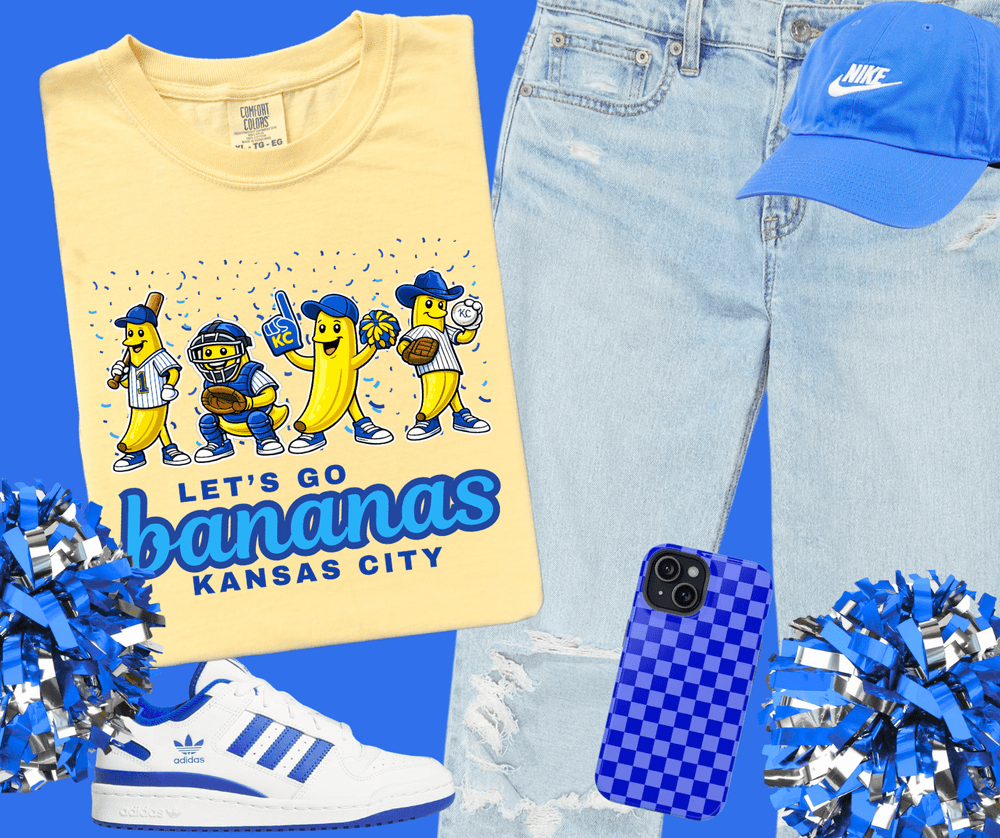 Let's Go Bananas Kansas City - 4 Banana Players - Light Yellow Graphic Tee - Graphic Tee - The Red Rival