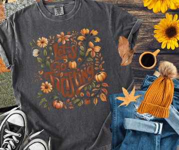 Let's Go Thrifting Flowers & Pumpkins Pepper Tee - Tees - The Red Rival