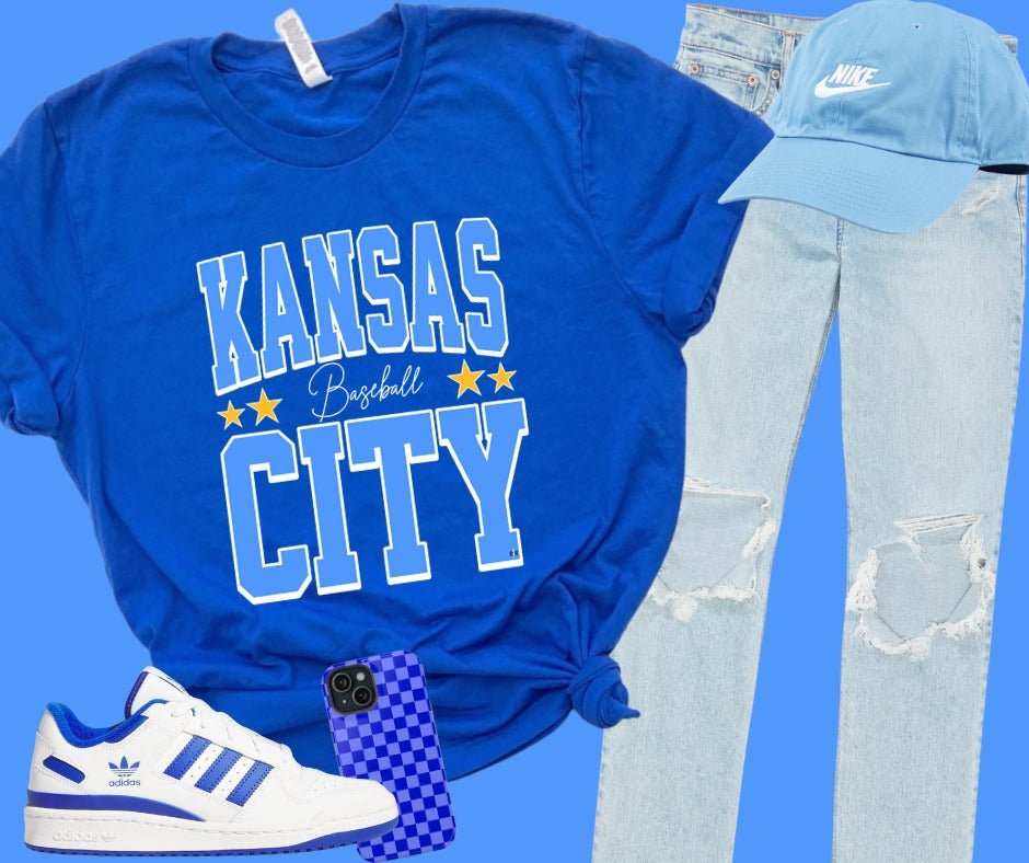 Light Blue Kansas City Baseball Stars - Tees - The Red Rival