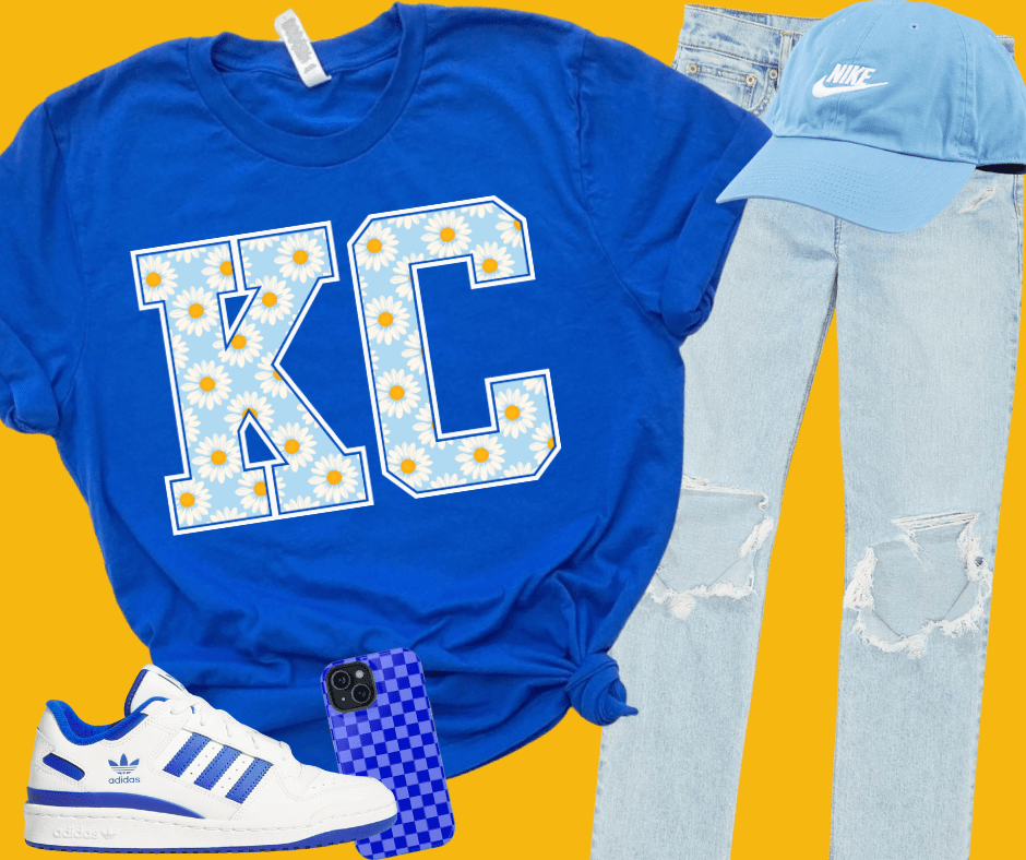 Light Blue KC Daisy's Royal Blue Tee - Tees - The Red Rival