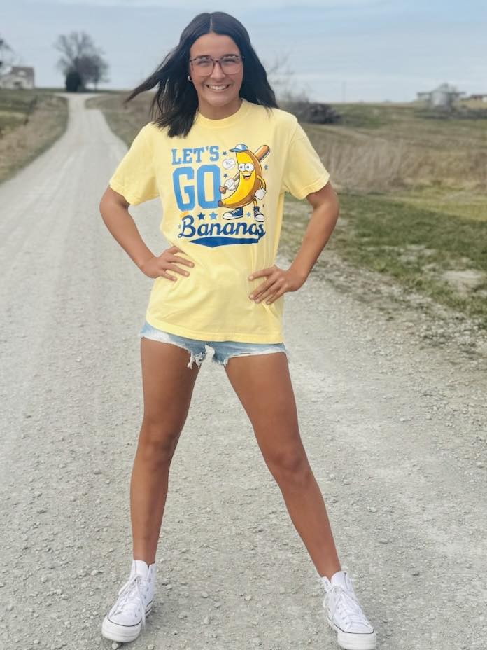 Light Blue/Royal Blue Let's Go Bananas Light Yellow Graphic Tee - Graphic Tee - The Red Rival