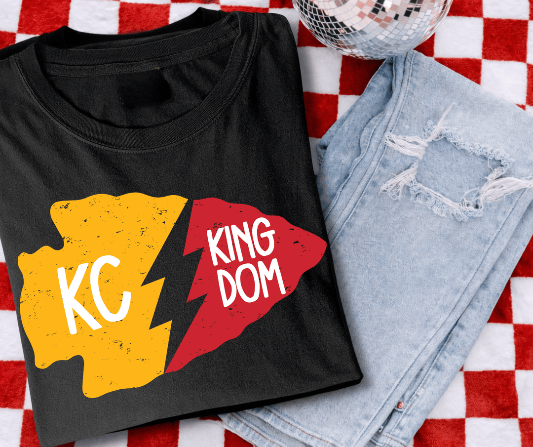 Lightening Bolt KC Kingdom Black Graphic Tee - Apparel & Accessories - The Red Rival