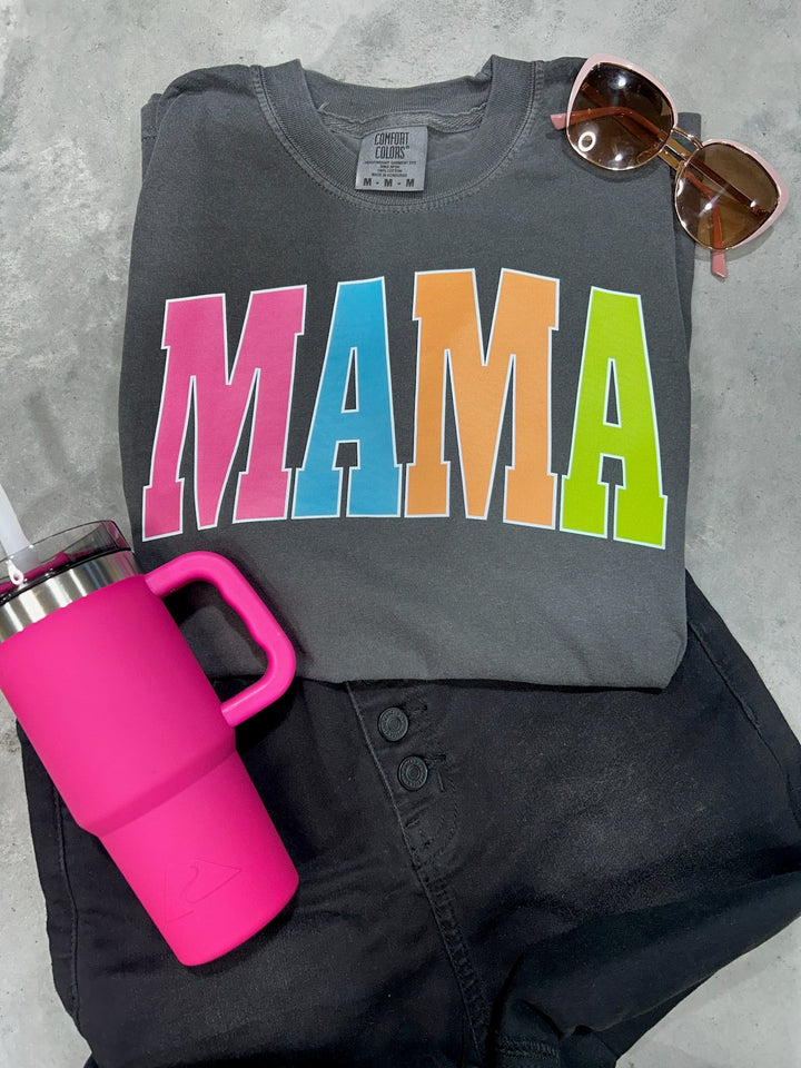 MAMA - Multi - Color Varsity Letters (Pick your design & tee color) - Graphic Tee - The Red Rival