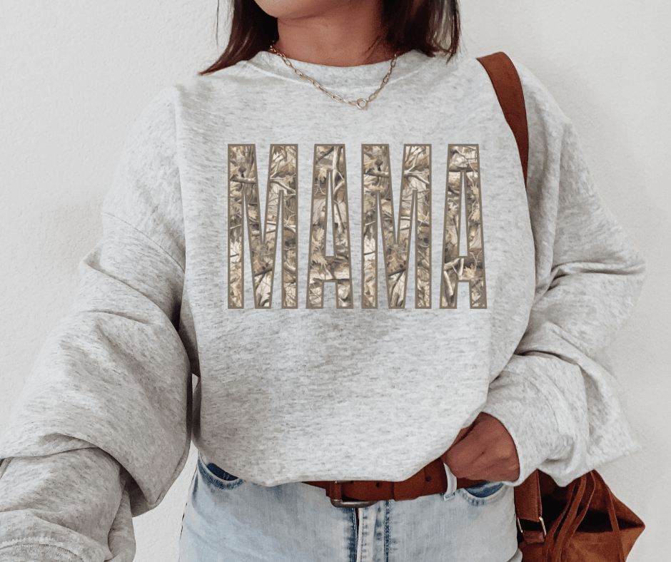 Mama Snow Camo Ash Sweatshirt or Tee - Tees - The Red Rival
