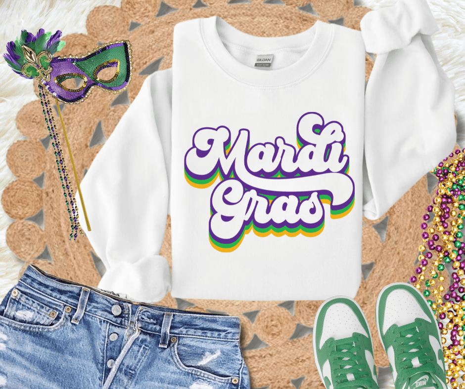 Mardi Gras Script (Choose your Style & Color) - Graphic Tee - The Red Rival