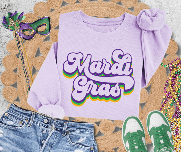 Mardi Gras Script (Choose your Style & Color) - Graphic Tee - The Red Rival
