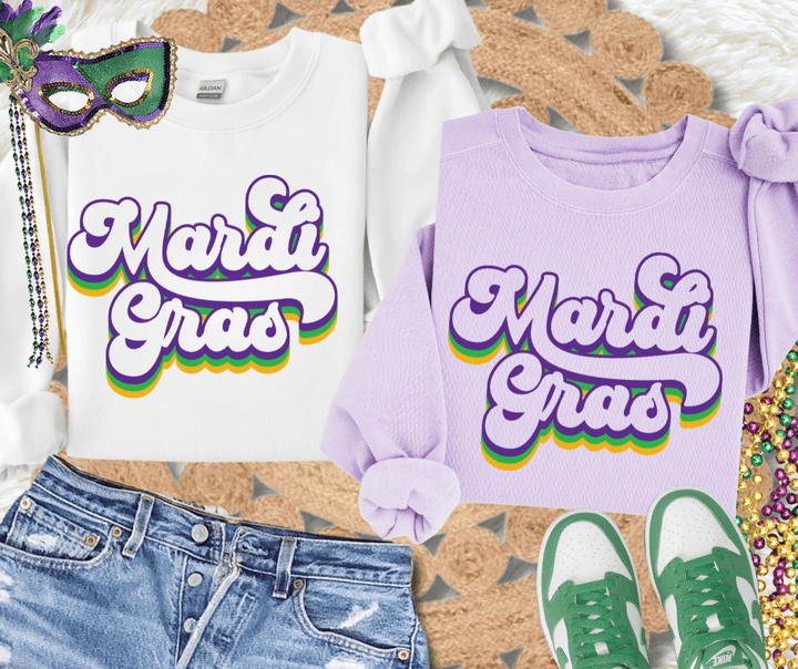 Mardi Gras Script (Choose your Style & Color) - Graphic Tee - The Red Rival