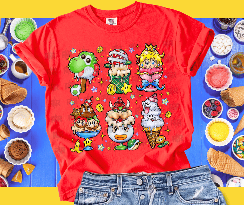 Mario Ice Cream Characters - Graphic Tee - The Red Rival