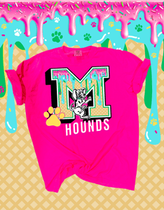 Maryville Hounds Ice Cream Drip Pink Tee - Graphic Tee - The Red Rival