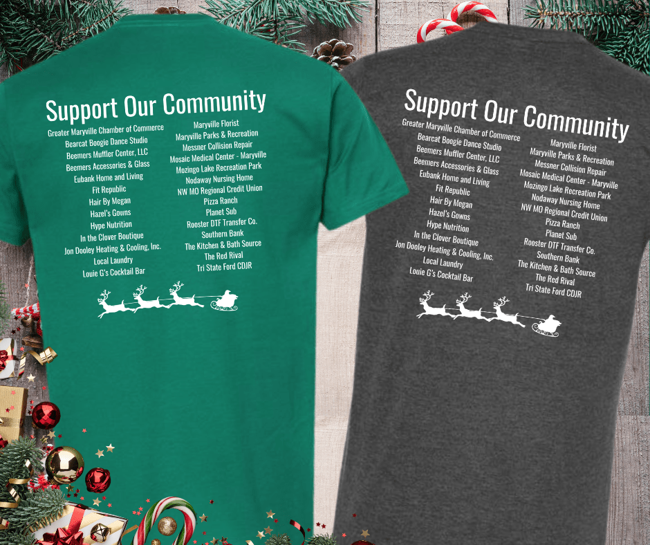 Maryville Shop Local Businesses Front/Back (Choose your tee color) - Wholesale - The Red Rival