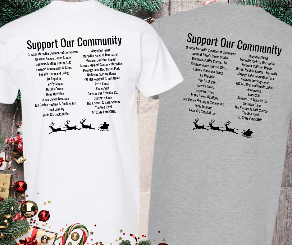 Maryville Shop Local Businesses Front/Back (Choose your tee color) - Wholesale - The Red Rival