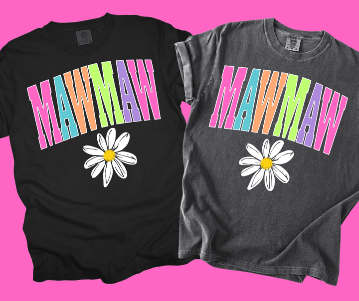 MAWMAW - Multi - Color Varsity Letters (Pick your design & tee color) - Graphic Tee - The Red Rival