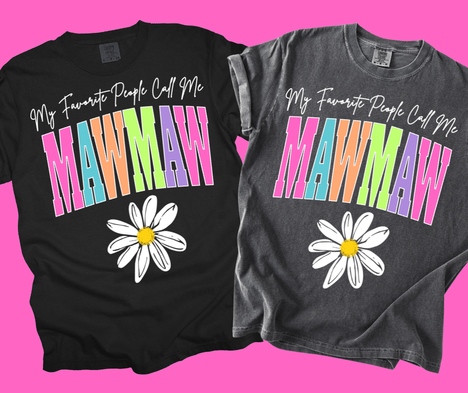 MAWMAW - Multi - Color Varsity Letters (Pick your design & tee color) - Graphic Tee - The Red Rival