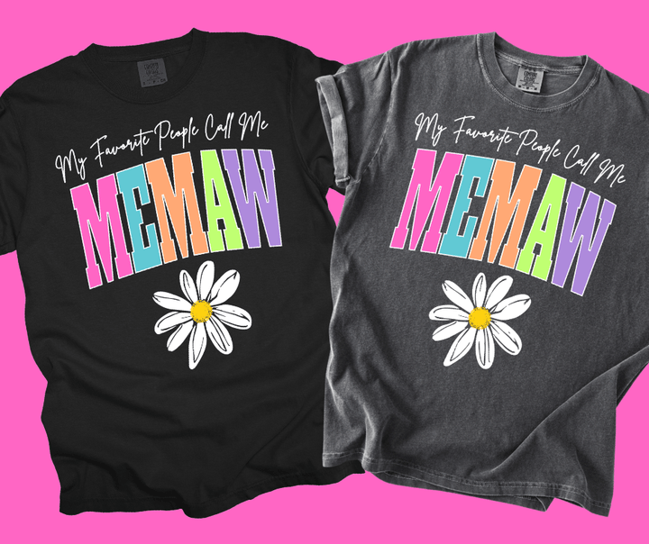 MEMAW - Multi - Color Varsity Letters (Pick your design &amp; tee color) - Graphic Tee - The Red Rival