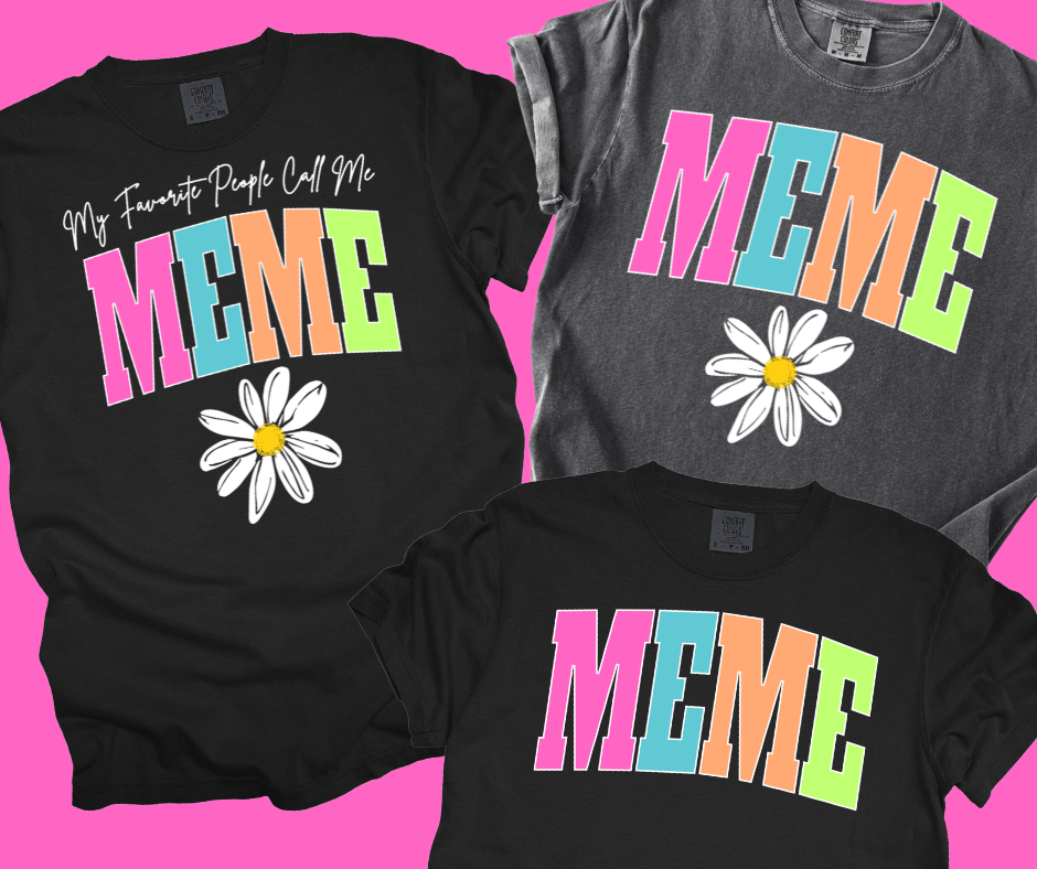 MEME - Multi - Color Varsity Letters (Pick your design & tee color) - Graphic Tee - The Red Rival