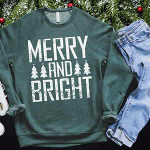 MERRY and BRIGHT White Ink (Select your Color & Style) - Graphic Tee - The Red Rival