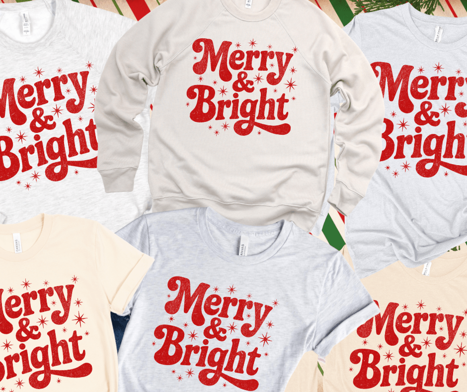 Merry & Bright RED INK (Select your Color & Style) - The Red Rival