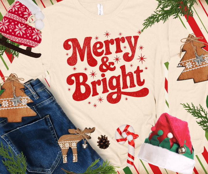 Merry & Bright RED INK (Select your Color & Style) - The Red Rival