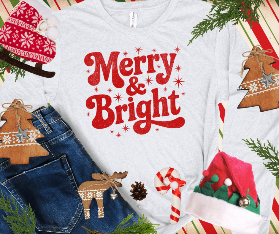 Merry & Bright RED INK (Select your Color & Style) - The Red Rival