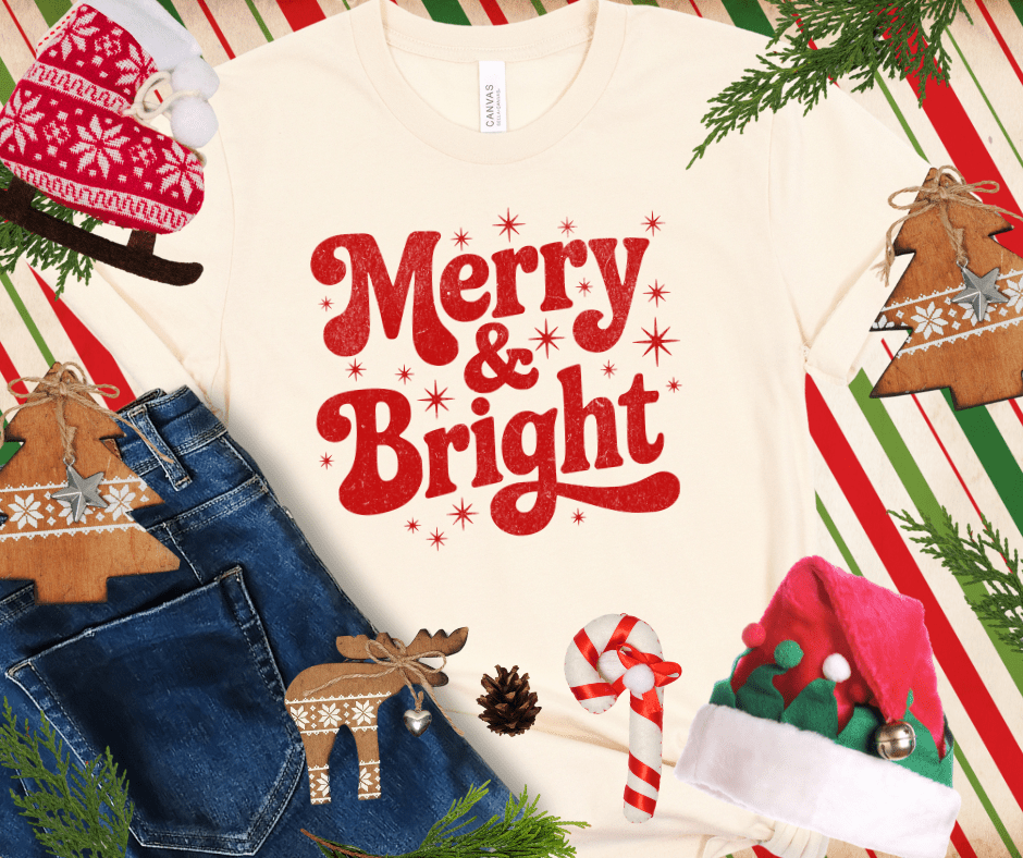 Merry & Bright RED INK (Select your Color & Style) - The Red Rival