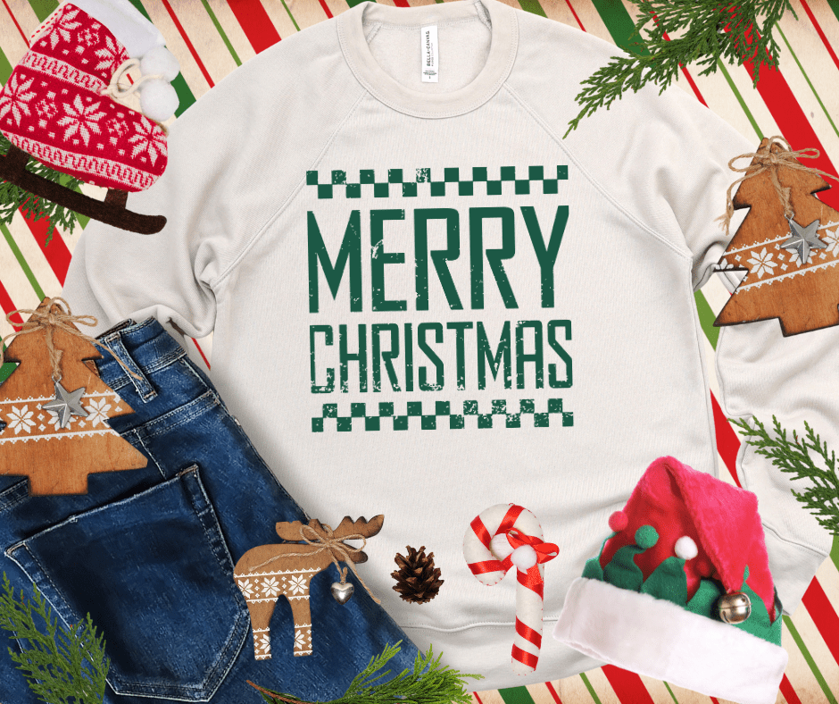 MERRY CHRISTMAS GREEN INK (Select your Color & Style) - Graphic Tee - The Red Rival