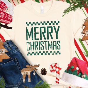 MERRY CHRISTMAS GREEN INK (Select your Color & Style) - Graphic Tee - The Red Rival