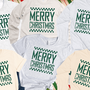 MERRY CHRISTMAS GREEN INK (Select your Color & Style) - Graphic Tee - The Red Rival
