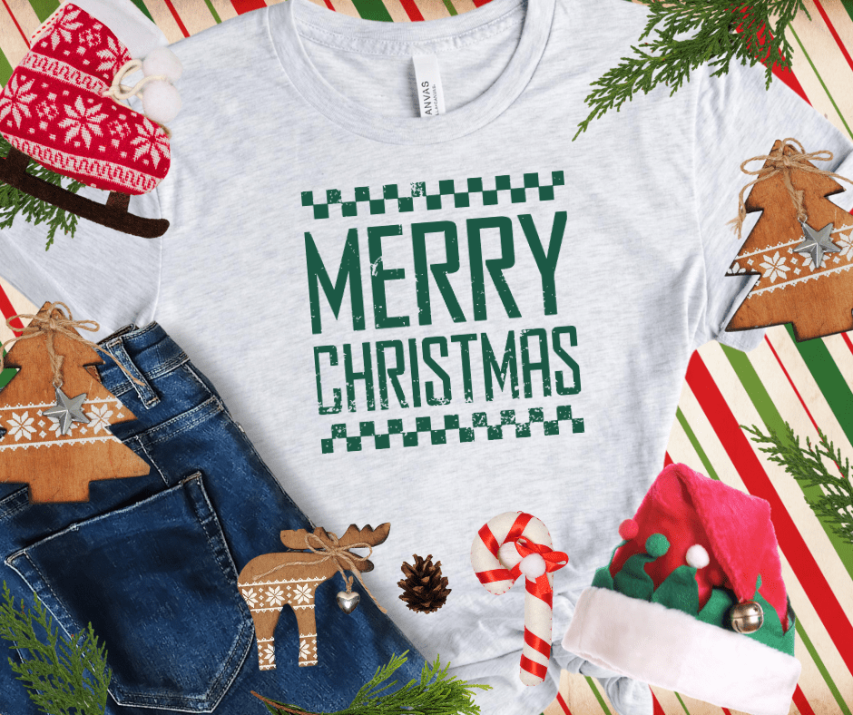 MERRY CHRISTMAS GREEN INK (Select your Color & Style) - Graphic Tee - The Red Rival