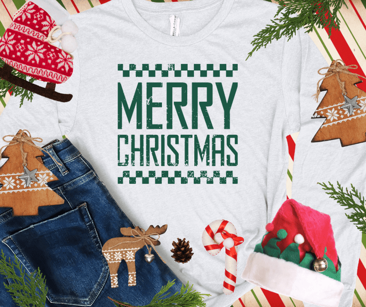 MERRY CHRISTMAS GREEN INK (Select your Color & Style) - Graphic Tee - The Red Rival