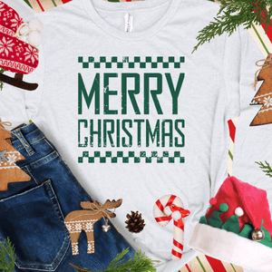 MERRY CHRISTMAS GREEN INK (Select your Color & Style) - Graphic Tee - The Red Rival