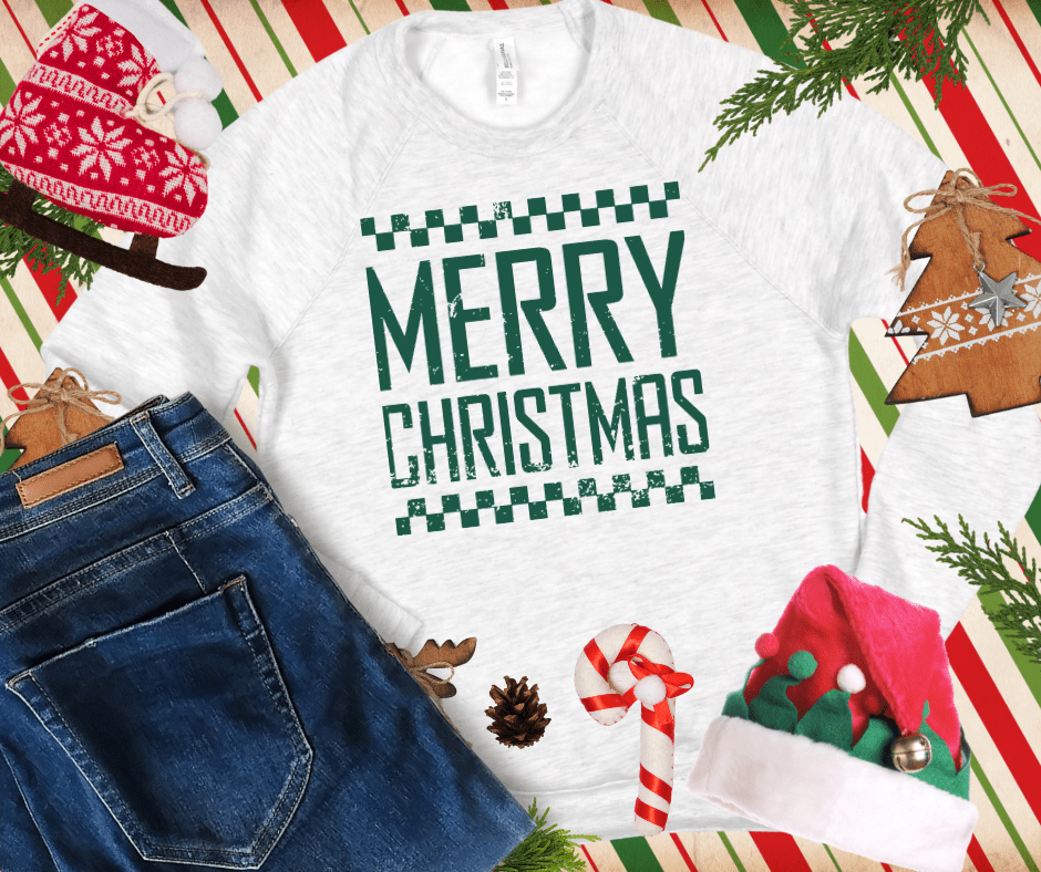 MERRY CHRISTMAS GREEN INK (Select your Color & Style) - Graphic Tee - The Red Rival